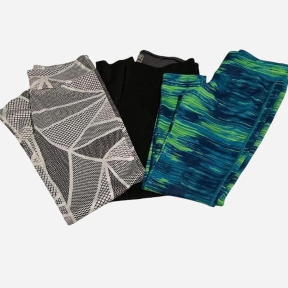 New Balance Old Navy Active Leggings Bundle Women L XL Multicolor Excellent 3pk‎